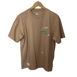 Nike Max 90 Standard T Shirt Tan Mens Size M 100% Cotton Soft Relaxed Fit Sports